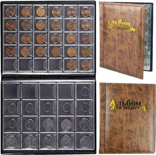 Vista 8 de Ettonsun Álbum de 250 bolsillos para coleccionar monedas, colección de monedas, suministros para coleccionistas Negro