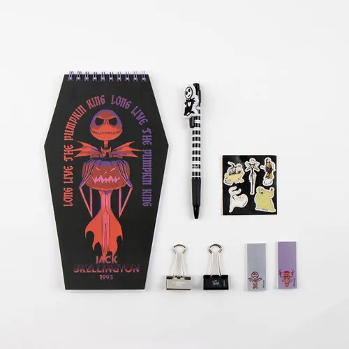 Vista 3 de Juego de papelería Nightmare Before Christmas - Incluye cuaderno, bolígrafo, pegatinas, notas y pinzas - Accesorios de papelería - Producto original