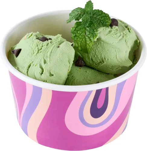 Vista 28 de Restaurantware Coppetta - Vasos de postre de 3 onzas, 50 tazas desechables para helado, tapas se venden por separado, cuencos de papel a cuadros