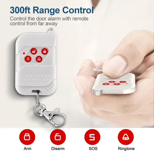 Vista 2 de Sistema de alarma WiFi para el hogar, sistema de alarma inalámbrico con sensor de movimiento de 120 dB, sensor de alarma de puerta de ventana