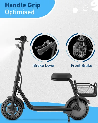 Vista 6 de Hiboy Q2 Lite Electric Scooter for Kids w/Seat, 3-Speed, Brake, Ages 4-10 Negro