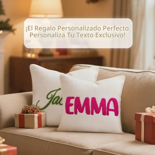 Vista 5 de Almohada Personalizada con Nombre Bordado, Monograma Personalizado Almohada Decorativa de Acento Hecha a Mano, Funda de Almohada Personalizable