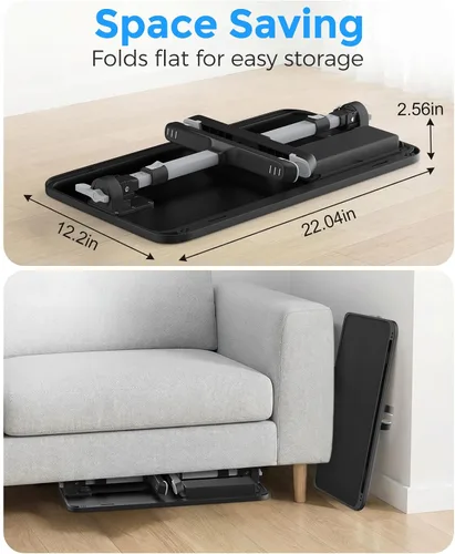 Vista 5 de HETTHI Bandeja de escritorio para cama de laptop, soporte ajustable y resistente para computadora portátil con materiales de primera calidad