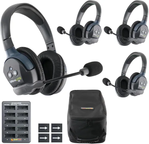 Vista 9 de EARTEC UL2D Ultralite HD Sistema de auriculares de intercomunicación inalámbrico, comunicación dúplex completo para 2 personas, oreja dual, alcance