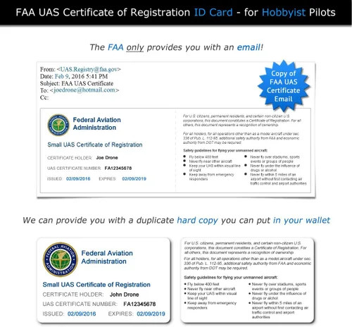 Vista 3 de Mavic Air - Paquete de identificación de drones de la FAA - Etiquetas (3 juegos de 3) + tarjeta de identificación de registro FAA UAS para pilotos
