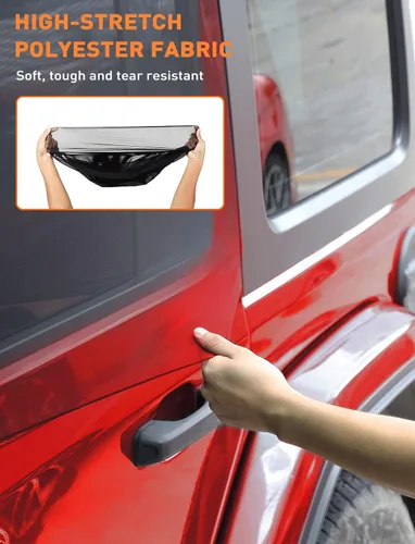 Vista 4 de Savadicar Parasoles para Ventana Delantera, Parasol de Malla Transpirable para Ventana Lateral, Red Protectora Solar Elástica Compatible con Jeep