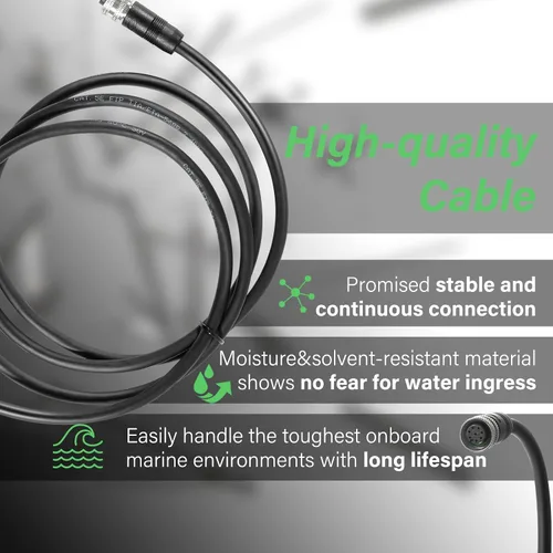 Vista 5 de 720073-6 - Cable Ethernet de 5 pies como EC 5E de repuesto para Humminbird, color negro, apto para hélice, APEX, SOLIX y Onix