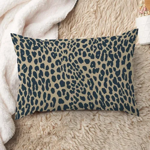 Vista 40 de ArogGeld Funda de cojín lumbar con estampado de leopardo y guepardo negro, funda de almohada para sofá, con manchas de animales marrones y negros