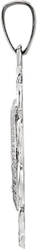 Vista 2 de Oval de oro blanco de 14K Filigrana medalla Milagrosa