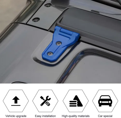 Vista 4 de RT-TCZ Kit de decoración exterior para bisagra de capó para Jeep Wrangler JL JLU y Gladiator JT 2018-2023, azul