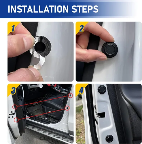 Vista 7 de Amortiguador de puerta de automóvil – 20 calcomanías de protección anticolisión, almohadilla de choque universal insonorizada, almohadillas