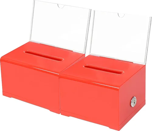 Vista 4 de Boleta de colección de donaciones, boletín y dibujo, votación o comentario, caja de sugerencias de oficina y recaudación de fondos, 6.25 x 4.75 x 4