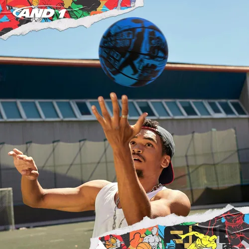 Vista 4 de AND1 Street Art - Balón de baloncesto de goma, tamaño reglamentario oficial 7 (29.5 pulgadas), diseño de canal profundo, hecho para interiores