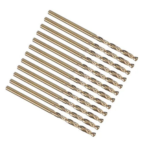 Vista 207 de PATIKIL Broca Jobber de 0.039 in, vástago recto M35 cobalto 5% acero de alta velocidad 135° acabado dorado para metal duro de acero inoxidable - 2