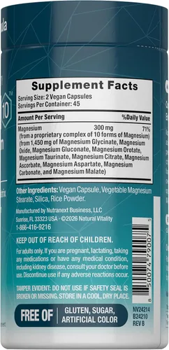 Vista 2 de Natural Vitality Cápsulas complejas de magnesio MaxCalm