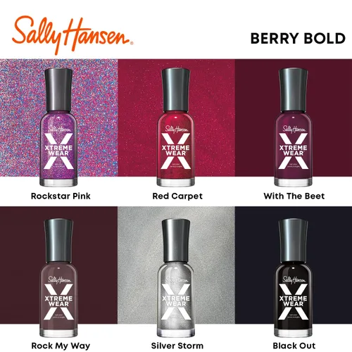 Vista 36 de Sally Hansen Xtreme Wear Esmalte de uñas sin rayas, acabado brillante, duradero, resistente a las astillas, transparente, color de uñas plateado 130