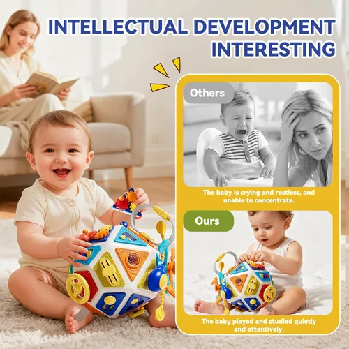 Vista 4 de Juguete sensorial Montessori 22 en 1 para niños pequeños, juguete sensorial Montessori y aprendizaje de viaje para niños pequeños, juguete