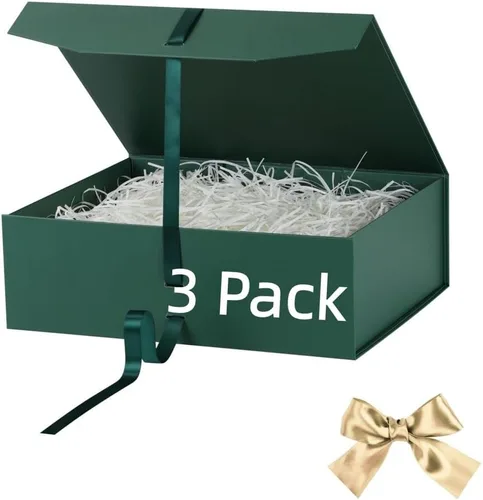 Vista 27 de GoooodGift Caja de regalo grande azul, 1 paquete de 13.5 x 11 x 5.3 pulgadas, caja de regalo de lujo para regalos con tapa de cierre magnético