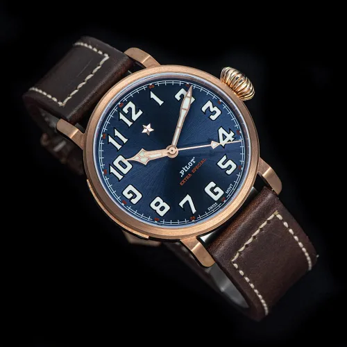 Vista 2 de Sugess Pilot Bronze - Reloj de pulsera luminoso para hombre Seagull ST2130 Movimiento BGW9