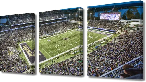 Vista 59 de TUMOVO MetLife Stadium - Decoración de pared de Nueva York, 3 piezas, lienzo, arte de pared para decoración del hogar, juegos de fútbol americano