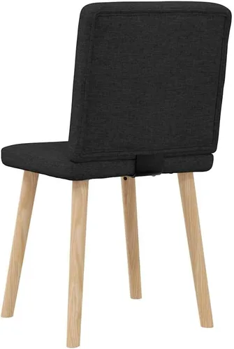 Vista 6 de Modern Dining Chairs 2-Piece Set Black Fabric Upholstered Kitchen Chairs with Metal Frame and Foam Padding for Dining Room Living Room Farmhouse