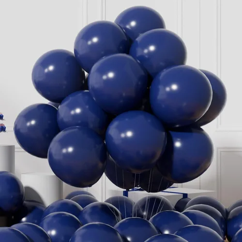 Vista 19 de AULE Globos metálicos negros de 12 pulgadas, 50 globos de látex negros, helio cromado, globo grueso brillante, decoración perfecta para fiesta
