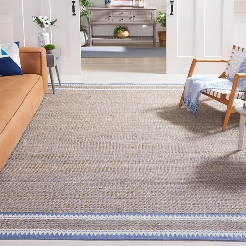 Vista 6 de SAFAVIEH Colección de fibra natural - Alfombra decorativa de 2 x 3 pies, color natural y negro, hecha a mano de yute rústico costero, ideal