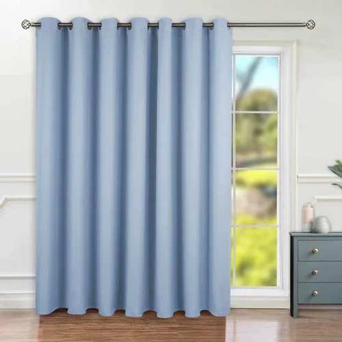 Vista 111 de BGment Cortina Oscurecedora para Puerta Corredera, Cortina Divisoria Opaca Ancha para Sala de Estar de 84 Pulgadas de Largo, Cortina Térmica de Rosa