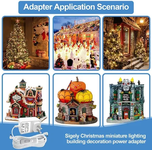 Vista 8 de Sigely Adaptador de Corriente de Repuesto de 4.5V para Accesorio de Aldea Iluminada Lemax 74254 94563 94565 para Luces de Aldea de Navidad Halloween