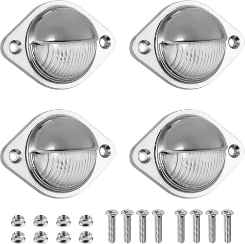 Vista 9 de Justech 2 luces LED para placa de matrícula de 3 luces impermeables, resistentes a los golpes, 12 V 24 V para camiones, SUV, remolques, caravanas
