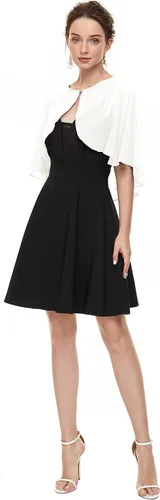 Vista 4 de Chales de gasa suave para cubrir la capa de vestido de noche de boda, para mujer