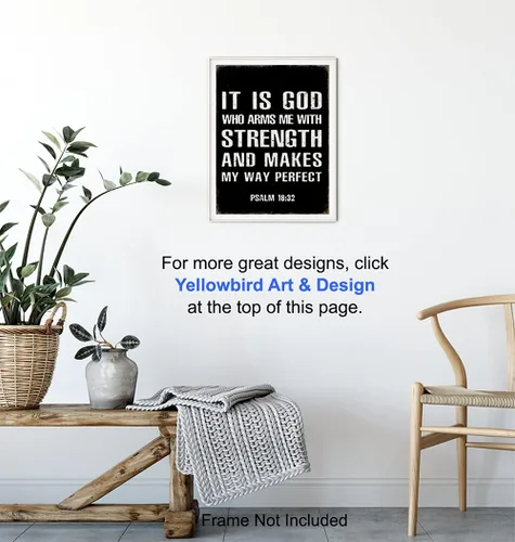 Vista 5 de Regalos religiosos para decoración de hombres – Arte de pared cristiano – Sagrada Escritura inspiradora versículos bíblicos Salmos – Regalos