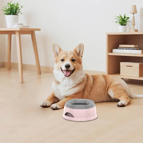 Vista 7 de Cuenco de agua antiderrames de 25 onzas para perros y gatos, pequeño cuenco Rosa