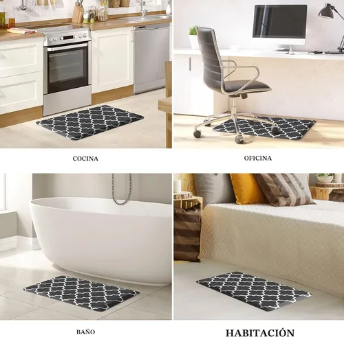 Vista 7 de WISELIFE Tapete de cocina acolchado antifatiga, 17.3 x 28 pulgadas, antideslizante, resistente, de PVC, ergonómico, impermeable, cómodo