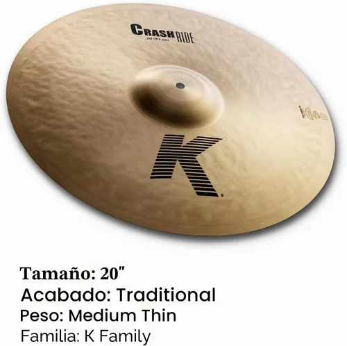 Vista 2 de Zildjian K0810 20" K Crash Ride Platillo