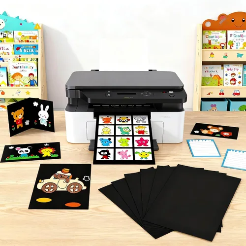 Vista 2 de 30 hojas de cartulina negra de 8.5 x 11 pulgadas, 67 lb/180 gsm, papel de cartulina de colores premium para fabricación de tarjetas para niños
