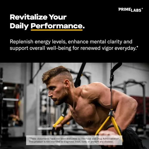 Vista 4 de Prime Labs Tongkat Ali para hombre, raíz de maca negra orgánica y Tribulus Terrestris, rendimiento, vitalidad, energía, 60