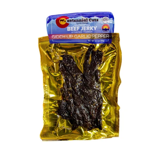 Vista 8 de Centennial Cuts - Sangre De Cristo Spicy Beef Jerky - 3.5 oz, de propiedad familiar, snack proteico