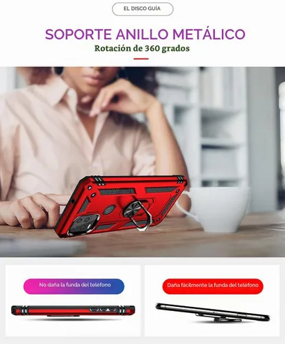Vista 4 de Androgate Funda compatible con Moto G Stylus 5G con protector de pantalla HD, soporte de anillo de grado militar, soporte para automóvil, prueba