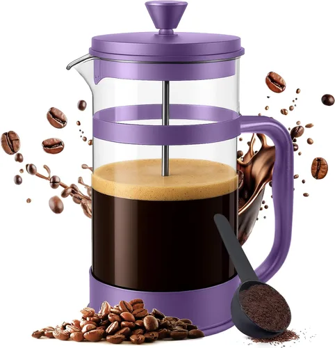 Vista 11 de Utopia Kitchen French Press - Cafetera de café expreso y té con filtros triples, émbolo de acero inoxidable y vidrio de borosilicato resistente al