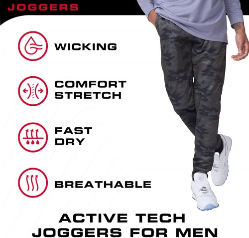 Vista 6 de Ultra Performance 3 Pack Mens Joggers Mens Athletic Sweatpants with Pockets for Men, Small - 3X