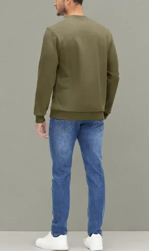Vista 7 de MAGCOMSEN Sudadera de cuello redondo para hombre de manga larga casual cálida de forro polar
