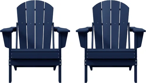 Vista 49 de WO Home Furniture Laguna Silla plegable Adirondack de polietileno de alta densidad, silla para patio para todo tipo de clima, para jardín al aire