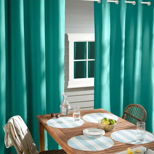 Vista 232 de TOWN & COUNTRY BASICS Cabana Cortinas Sólidas de Peso Pesado para Interiores y Exteriores, Opacidad de Filtrado de Luz con Parte Superior de Ojales