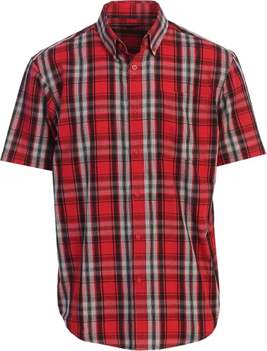 Vista 37 de Gioberti Men's Casual Plaid Button Down Short Sleeve Shirt 1162 - Royal / Negro / Gris