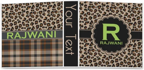 Vista 2 de Carpeta personalizada de 3 anillas con diseño de leopardo de granito - 2 pulgadas