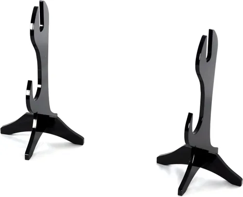 Vista 4 de WANLIAN Soporte Katana para cuchillos Samurái, soporte de acrílico horizontal para exhibir espada Katana Samurai (negro)