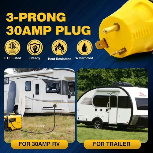 Vista 6 de Adaptador de camping RV de 30A a 50A con conector de bloqueo giratorio