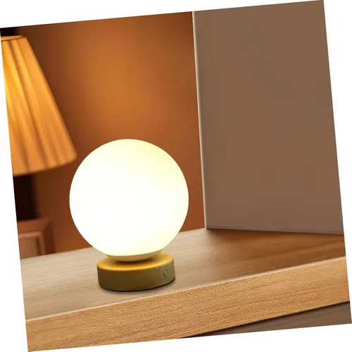 Vista 6 de DOITOOL Lámpara de escritorio moderna de luz nocturna LED para dormitorio y hogar recargable por USB, luz cálida, diseño elegante
