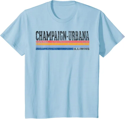 Vista 12 de clásico 1980s estilo champaign-urbana Illinois T Shirt, hombre 2XL, Blanco